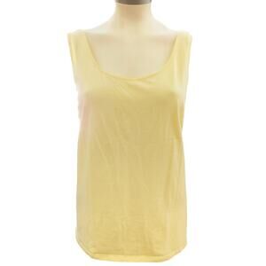 EILEEN FISHER Woman System yellow organic cotton scoop neck tank top Size 1X